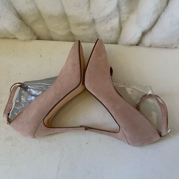 Shoe Dazzle  Solena blush pink faux suede ankle straps heels pointed toe… - Picture 4 of 11